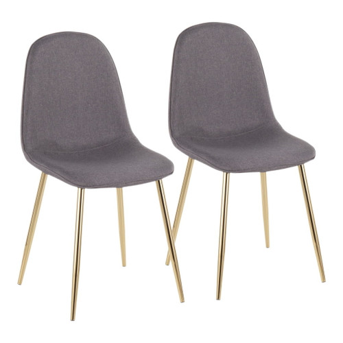 Pebble - Contemporary Chair (Set of 2) - Gold Steel