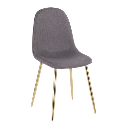 Pebble - Contemporary Chair (Set of 2) - Gold Steel