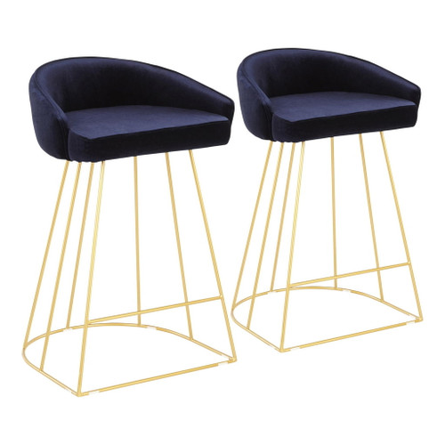 Canary - Contemporary Counter Stool (Set of 2) - Gold Grame
