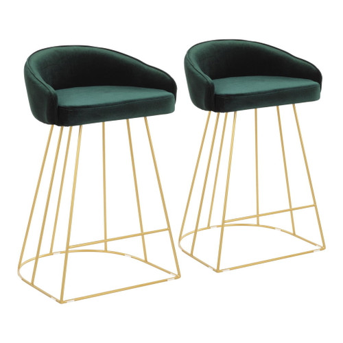 Canary - Contemporary Counter Stool (Set of 2) - Gold Grame