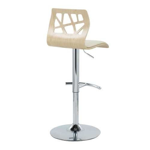 Folia - Adjustable Barstool (Set of 2) - Natural Wood