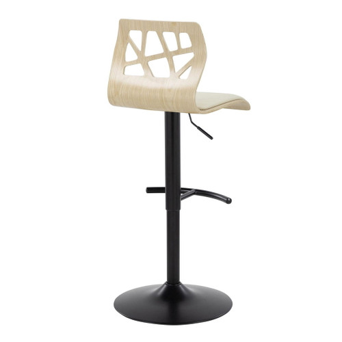 Folia - Adjustable Barstool (Set of 2) - Natural Wood