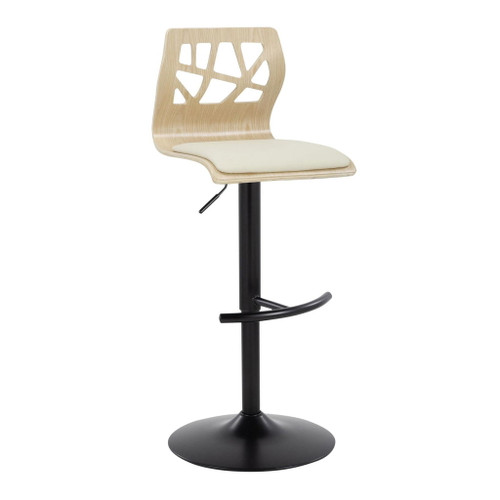 Folia - Adjustable Barstool (Set of 2) - Natural Wood