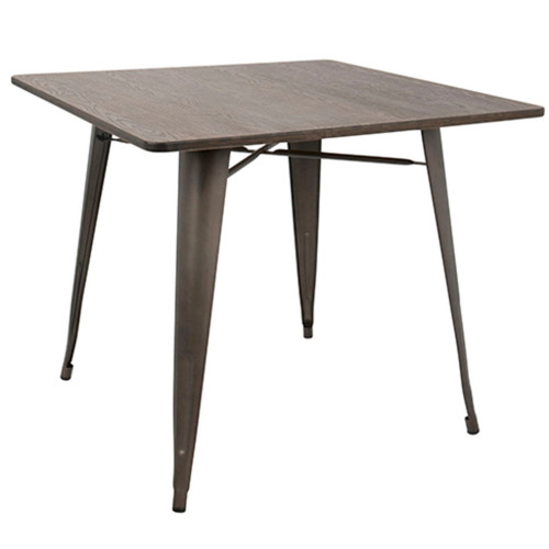 Oregon - 36" Industrial - Farmhouse Dining Table - Antique And Espresso