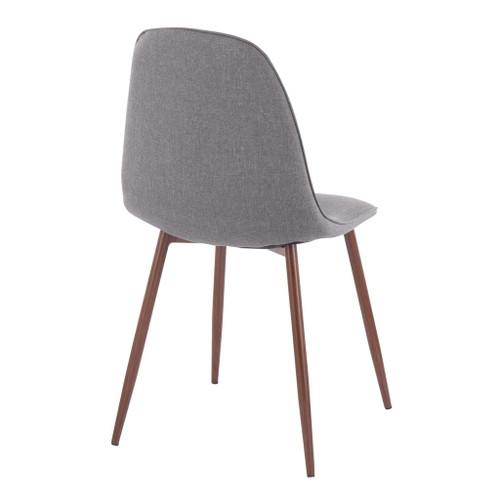 Pebble - Contemporary Chair (Set of 2) - Walnut Metal And Charcoal Fabric