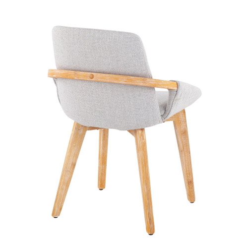 Cosmo - Mid-Century Chair - Natural Bamboo And Light Gray Noise Fabric