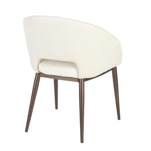 Renee - Contemporary Chair - Copper Metal Legs With Cream Velvet