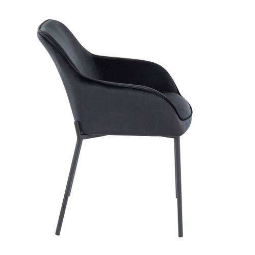 Daniella - Dining Chair - Black Steel And Black Velvet (Set of 2)