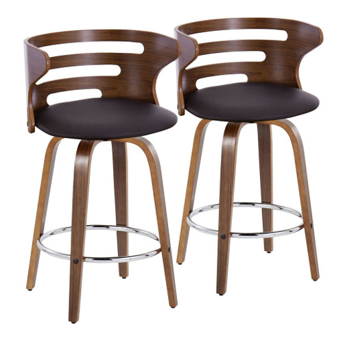 Cosi - 26" Fixed-Height Counter Stool (Set of 2) - Dark Brown