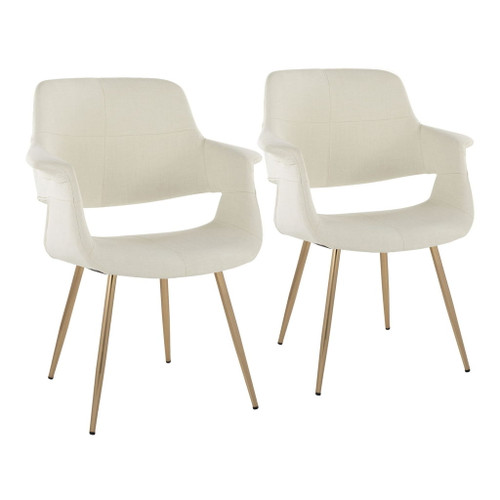 Vintage Flair - Chair (Set of 2) - Beige And Gold