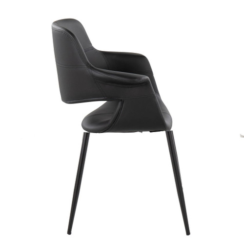 Vintage Flair - Faux Leather Chair (Set of 2) - Black