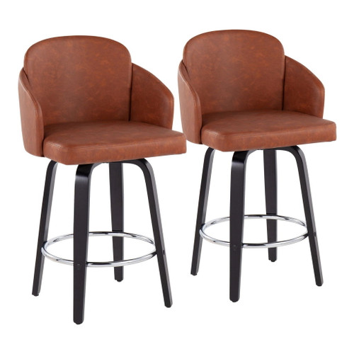 Dahlia - Contemporary Counter Stool (Set of 2) - Black Wood