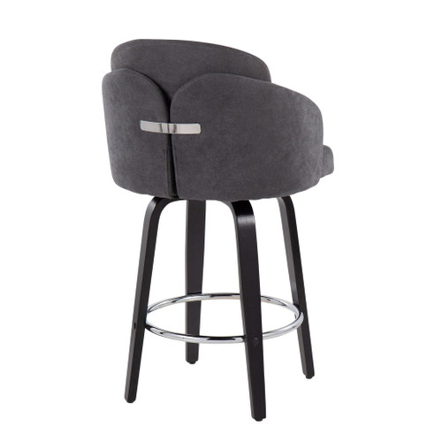 Dahlia - Contemporary Counter Stool (Set of 2) - Black Wood