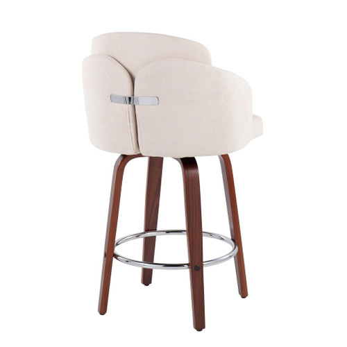 Dahlia - Contemporary Counter Stool (Set of 2) - Walnut Wood