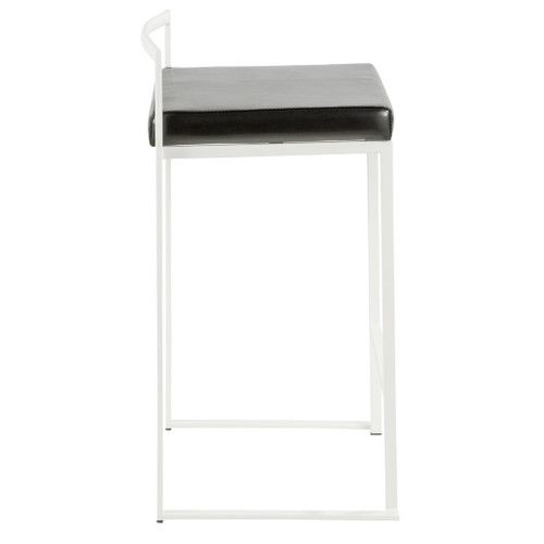 Fuji - Contemporary Stackable Counter Stool (Set of 2) - White Frame