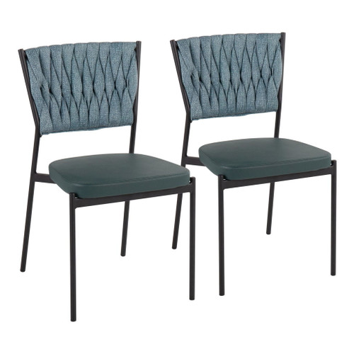 Tania - Braided Contemporary Chair With Faux Leather Seat (Set of 2)