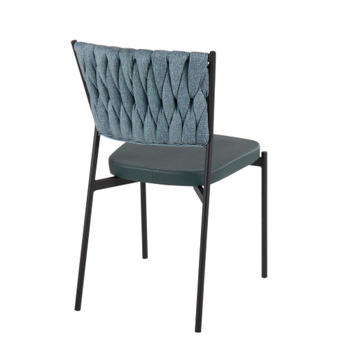 Tania - Braided Contemporary Chair With Faux Leather Seat (Set of 2)