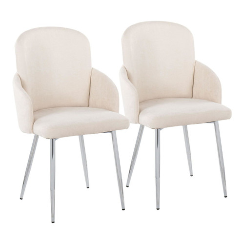 Dahlia - Contemporary Dining Chair (Set of 2) - Chrome Metal