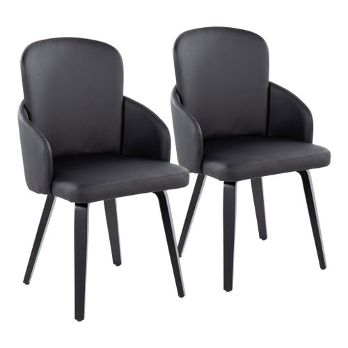 Dahlia - Contemporary Dining Chair (Set of 2) - Black Wood