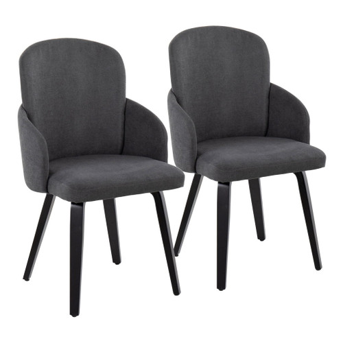 Dahlia - Contemporary Dining Chair (Set of 2) - Black Wood