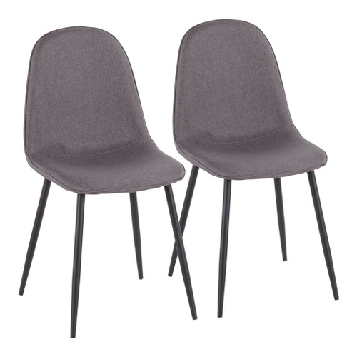 Pebble - Contemporary Chair (Set of 2) - Black Steel
