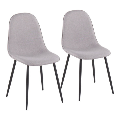 Pebble - Contemporary Chair (Set of 2) - Black Steel