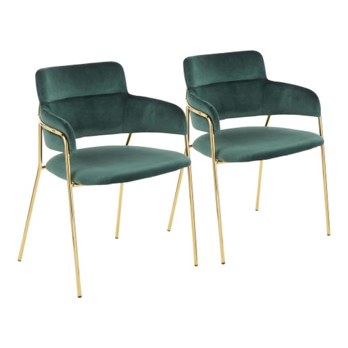Napoli - Contemporary Chair (Set of 2) - Gold Metal
