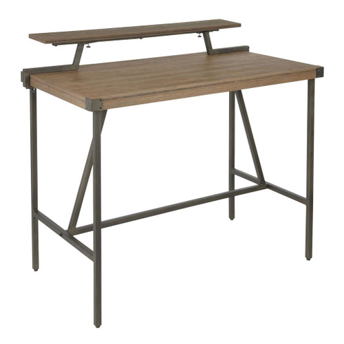 Gia - Industrial Counter Table - Wood-Pressed Grain Bamboo Top