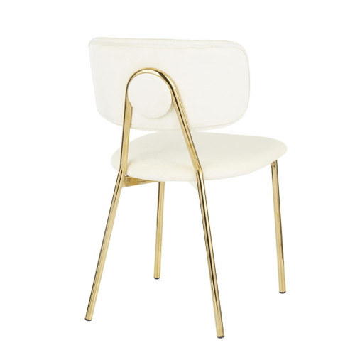 Bouton - Contemporary/Glam Chair (Set of 2) - Gold Metal Legs