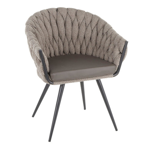 Matisse - Braided Contemporary Faux Leather Seat Chair