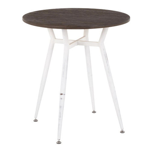 Clara - Industrial Round Dinette Table - Espresso Wood Top
