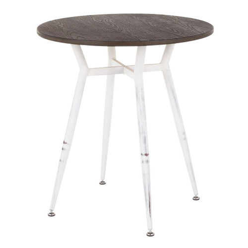 Clara - Industrial Round Dinette Table - Espresso Wood Top