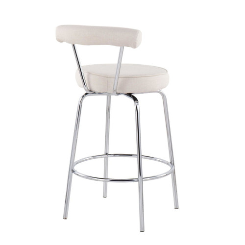 Rhonda - Contemporary Counter Stool (Set of 2) - Chrome Frame