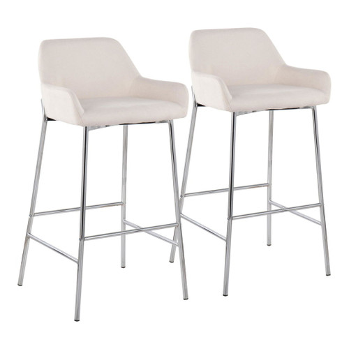 Daniella - Fixed-Height Bar Stool Set - Chrome Frame