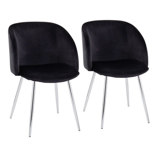 Luna - Contemporary Chair (Set of 2) - Chrome Legs