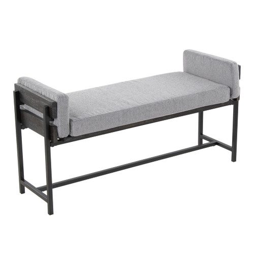 Kari - Farmhouse Bench - Gray Wood