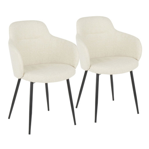 Boyne - Contemporary Accent Chair (Set of 2) - Black Metal Legs