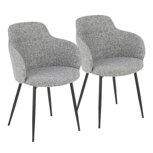 Boyne - Contemporary Accent Chair (Set of 2) - Black Metal Legs