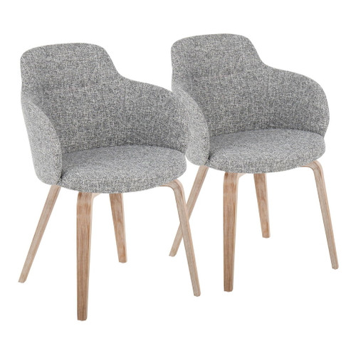 Boyne - Contemporary Dining / Accent Chair (Set of 2) - Whitewashed Wood Legs