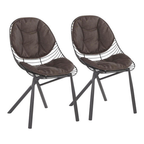 Wired - Contemporary Chair (Set of 2) - Black Metal