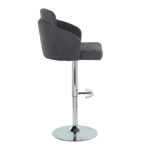 Dahlia - Contemporary Adjustable Barstool (Set of 2) - Chrome Metal Frame