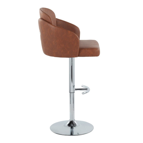 Dahlia - Contemporary Adjustable Barstool (Set of 2) - Chrome Metal Frame