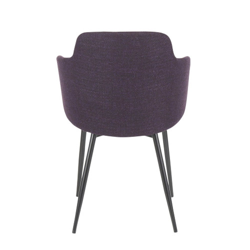 Boyne - Chair - Black Metal And Purple Noise Fabric