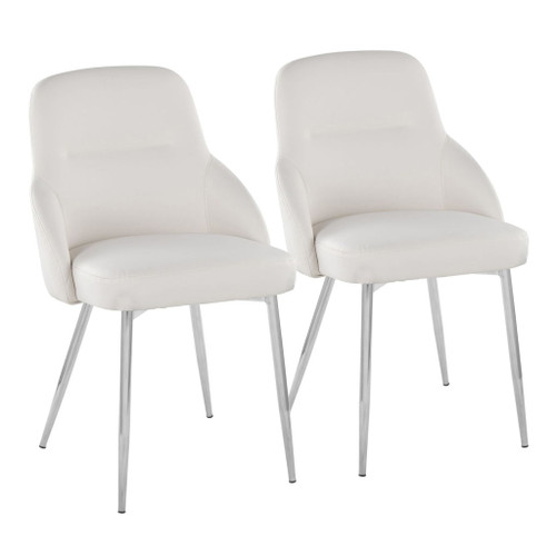 York - Upholstered Chair (Set of 2) - Chrome Metal Legs