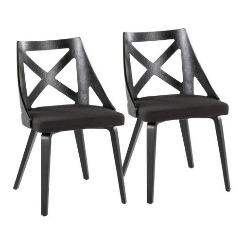 Charlotte - Farmhouse Chair (Set of 2) - Black Wood