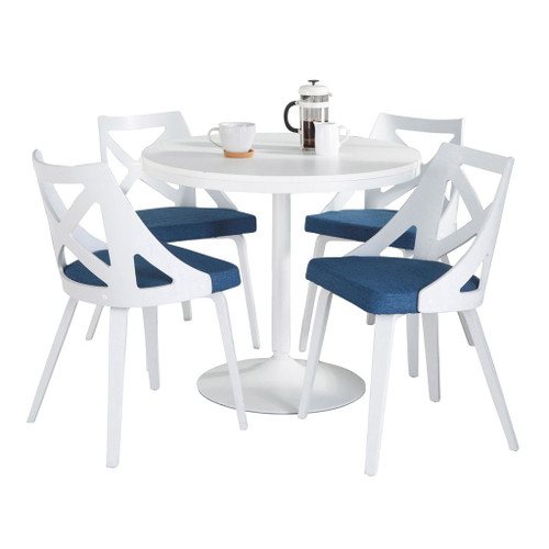 Dakota - Charlotte 5 Piece Dining Room Set With White Table