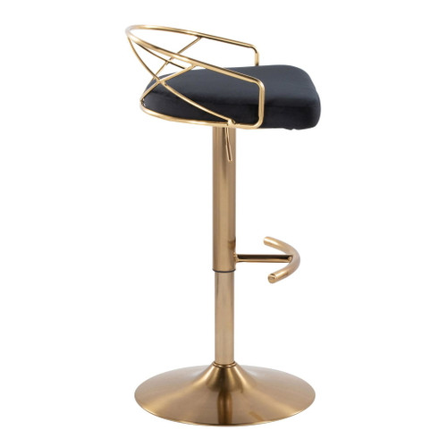 Charlotte - Glam Adjustable Swivel Barstool (Set of 2) - Gold Frame