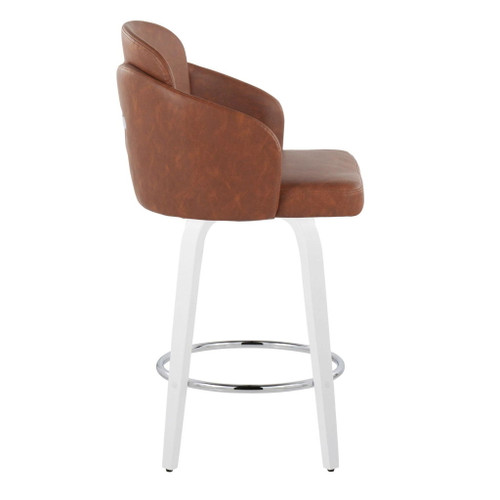 Cinch - Contemporary Fixed-Height Swivel Counter Stool (Set of 2) - White Wood
