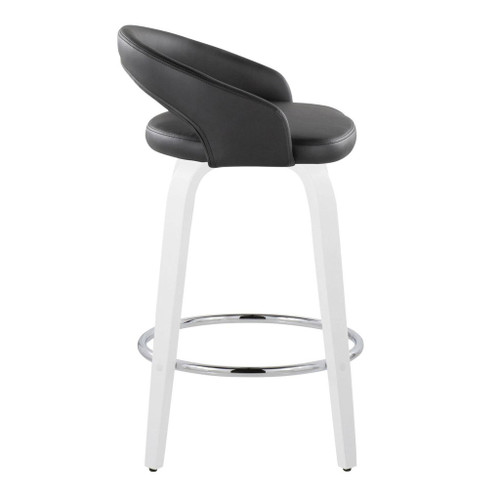 Cinch - Contemporary Fixed-Height Swivel Counter Stool (Set of 2) - White Wood Frame