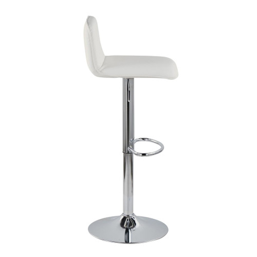 Casper - Contemporary Adjustable Barstool (Set of 2) - Chrome Frame